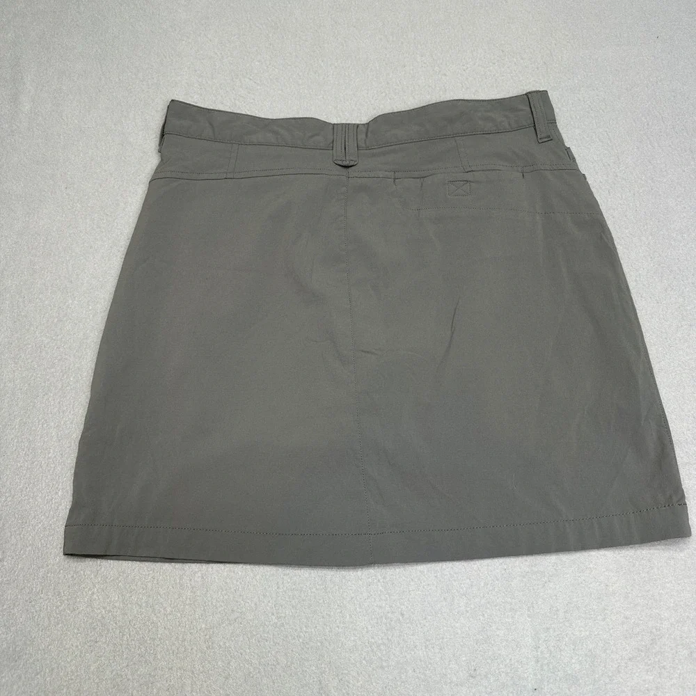 Eddie Bauer‎ First Ascent Womens 4 Gray Olive Green Hiking Outdoor Skort Stretch